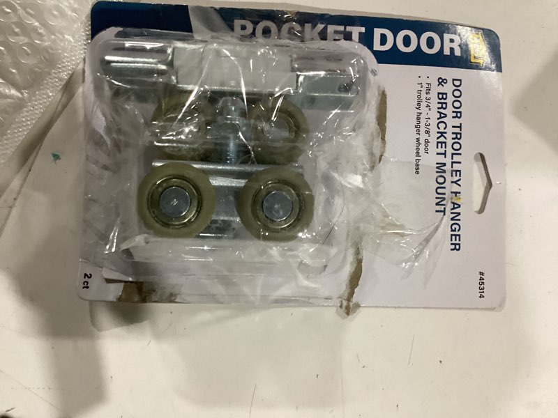 Condition photo showing As Is for •••similar to••3/4 inch sliding pocket door rollers assembly, sliding door wheels replacement part with top hanger for johnson part hardware kit, sliding door hardware kits for bypass, closet doors