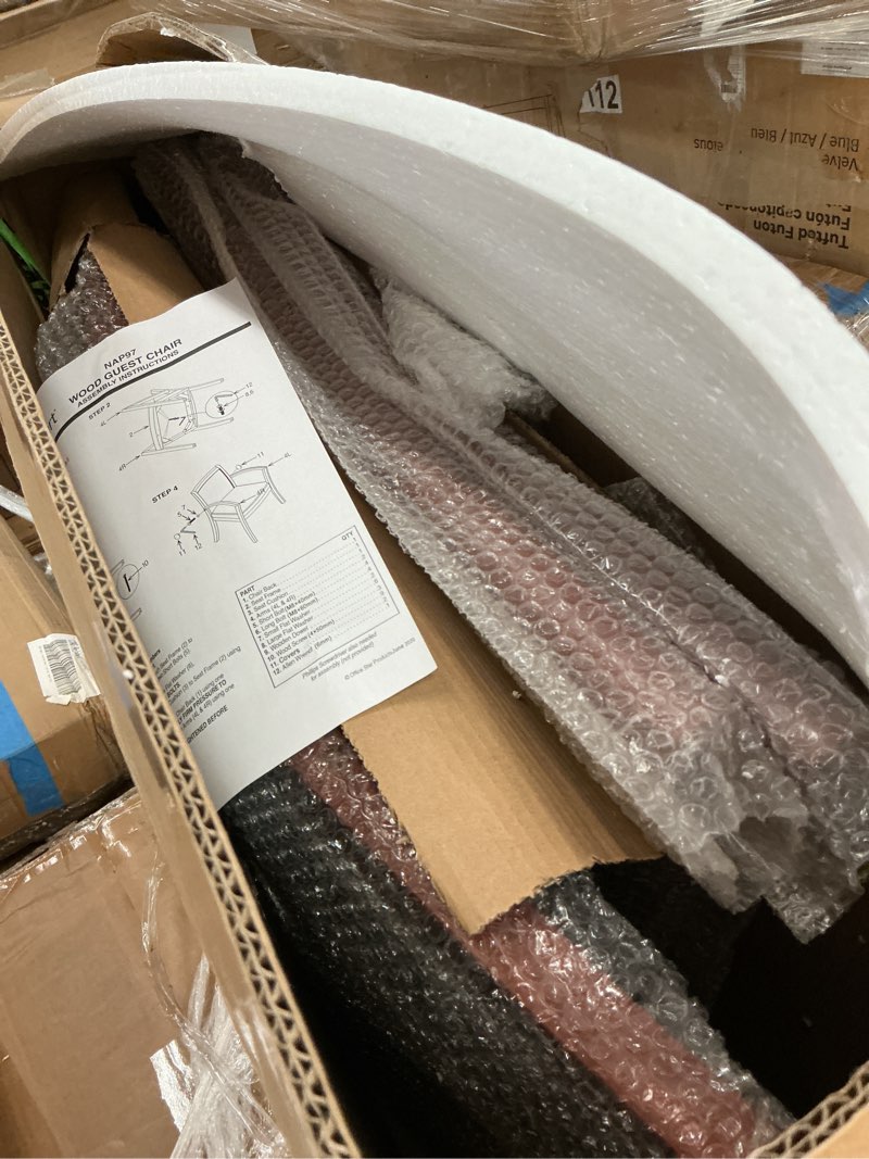 Condition photo showing As Is for office star products napa cherry guest chair with full cushion back