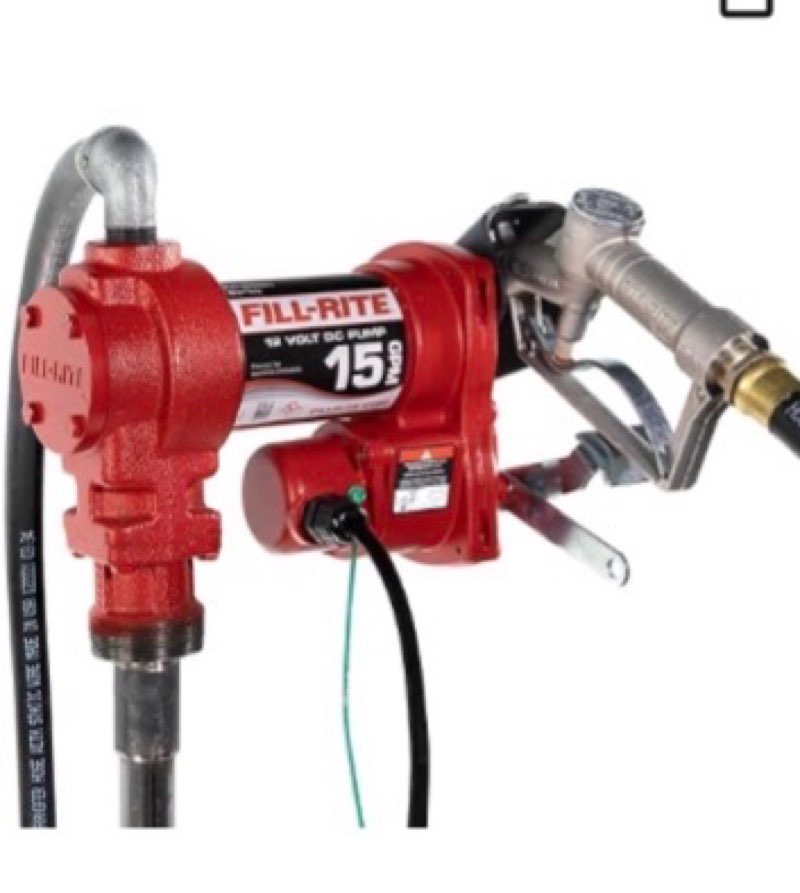 fill-rite fr1210h 12v 15 gpm fuel transfer pump with discharge hose & manual nozzle | gasoline, diesel, kerosene, ethanol & methanol blends & biodiesel