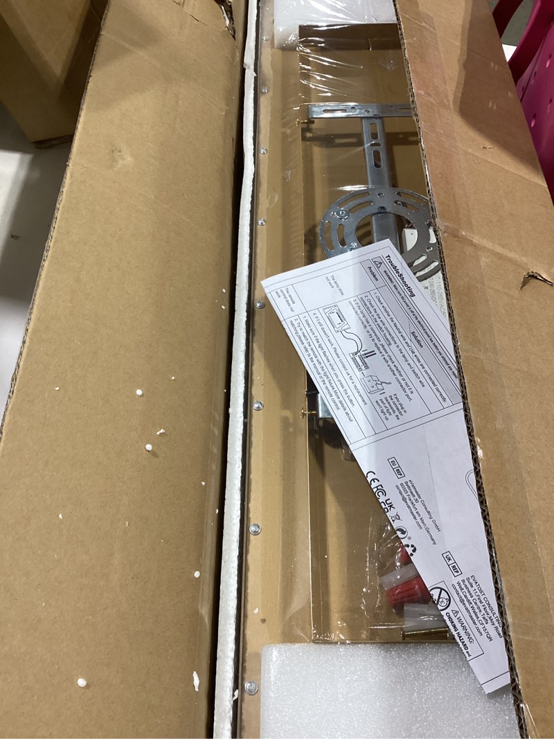 Condition photo showing Good Condition for ADISUN Modern LED Ceiling Light Dimmable Linear Ceiling Light 39.4in Semi Flush Mount Long Lights with Remote Control and Side Lighting for Living Room Kitchen Dining Room Gold Gold-39.4inch 1 Pack