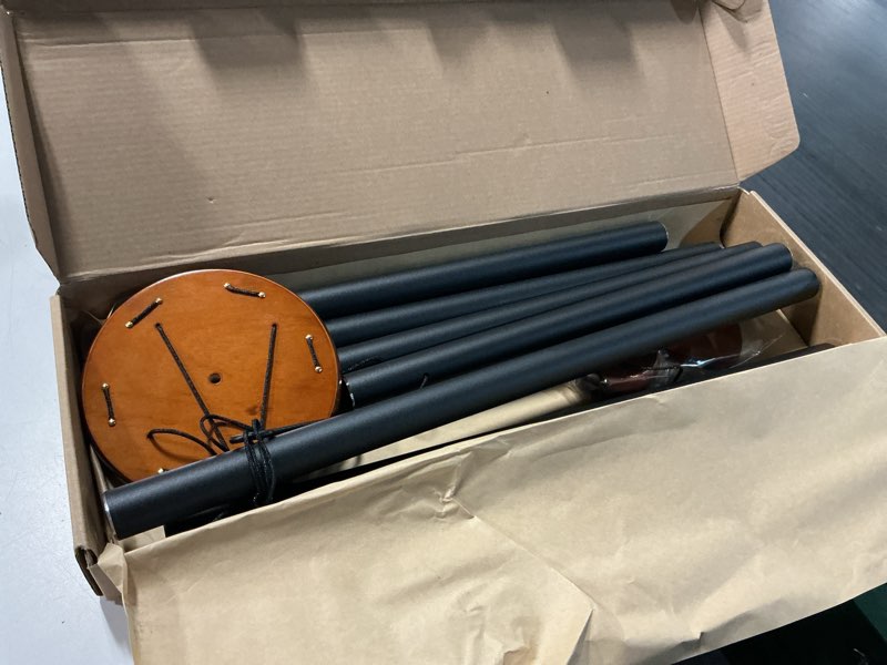 Condition photo showing As Is for bursvik wind chime for outside deep tone, 45 inch large wind chimes, 6 heavy duty tubes aluminium metal extra large wind chimes, decoration for garden, patio, yard, gift for mother's day black classic 45" deep tone