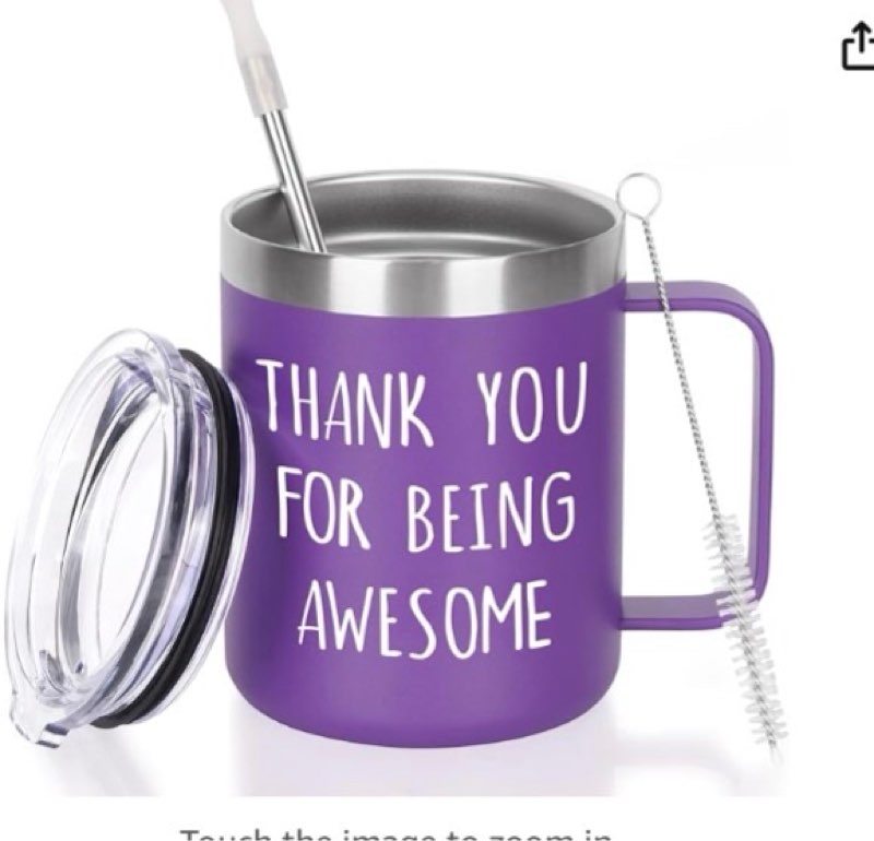 thank you gifts for women, thank you for being awesome stainless steel insulated coffee mug, appreciation christmas birthday gifts for coworkers 4pack