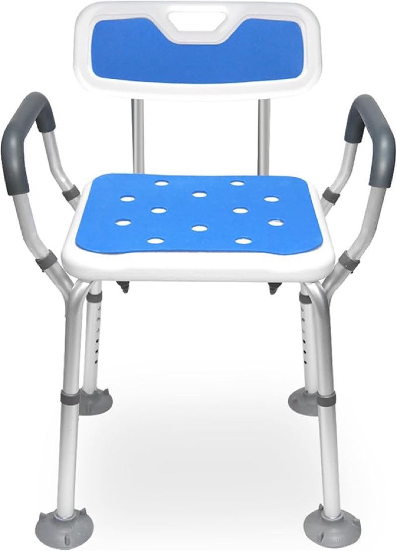 shower chair with arms heavy duty bath chair with back inside shower transfer bath seat padded bench portable lift height adjustable legs for bathtub non-slip feet