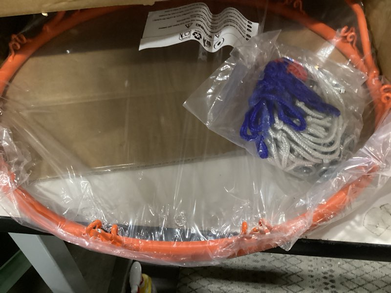 Condition photo showing Good Condition for Dripex Solid Basketball Rim 18" Replacement Breakaway Wall Mounted Outdoor Heavy Duty Solid Steel 18 Inch Rim Double Spring with All Weather Net Orange