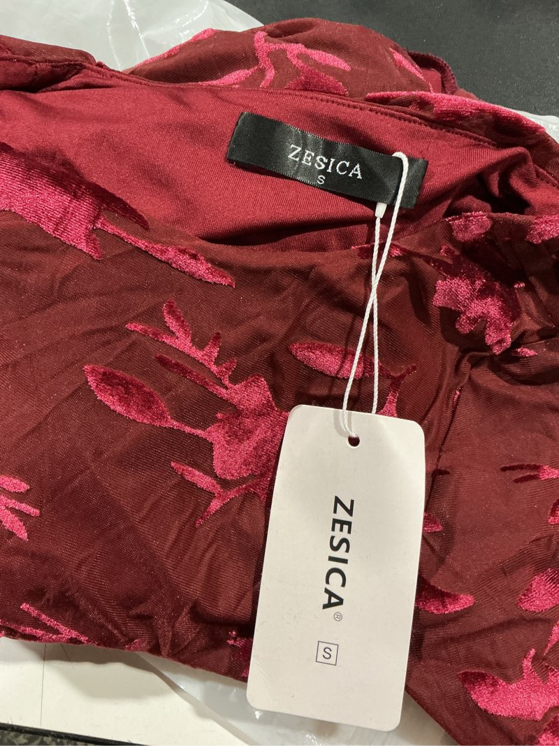 Condition photo showing Good Condition for zesica women's 2026 bell long sleeve floral maxi dress spring fashion bodycon mesh wedding guest cocktail party dresses