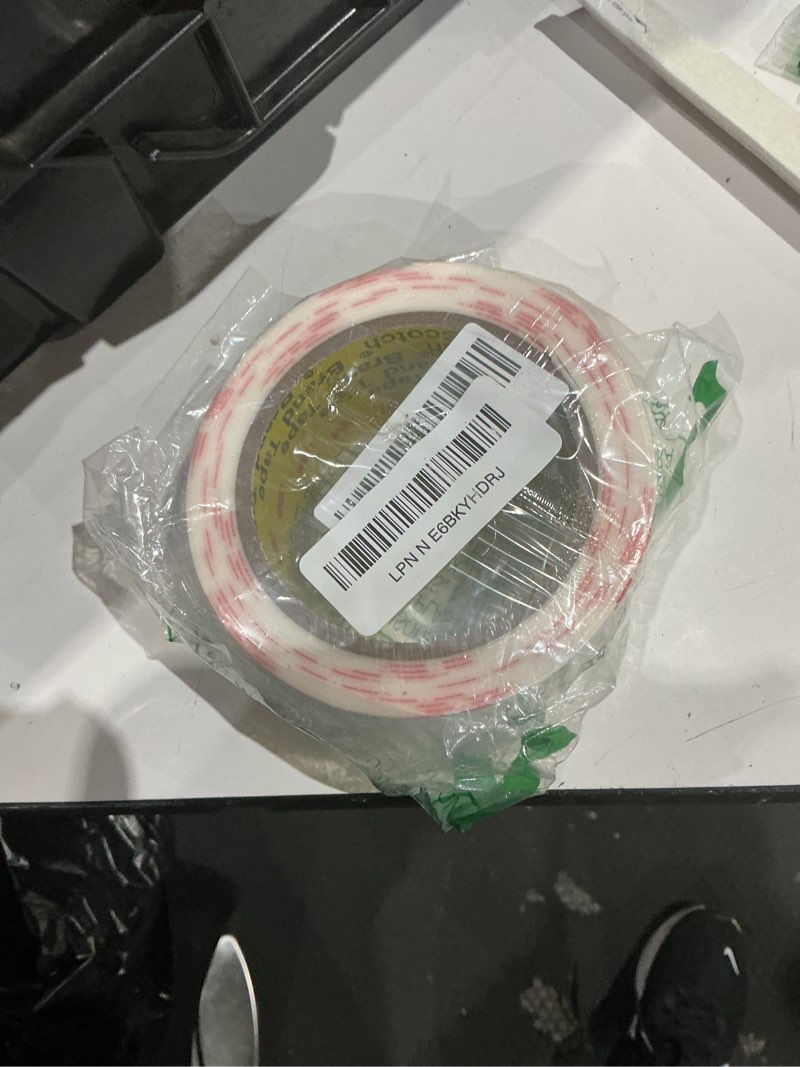 Condition photo showing As Is for 3m double sided tape heavy duty2in x 9.85ft, removable mounting tape for wall, white sticky foam tape, picture hanging strips & poster hanger, waterproof adhesive strips, carpet tape & rug gripper