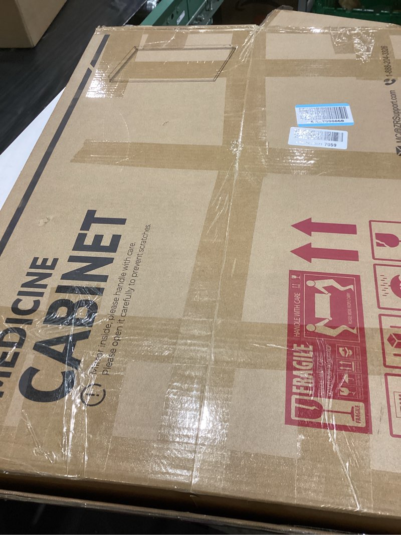 tokeshimi 20 x 26 mirror medicine cabinet for bathroom, assembly required, black recessed medicine c