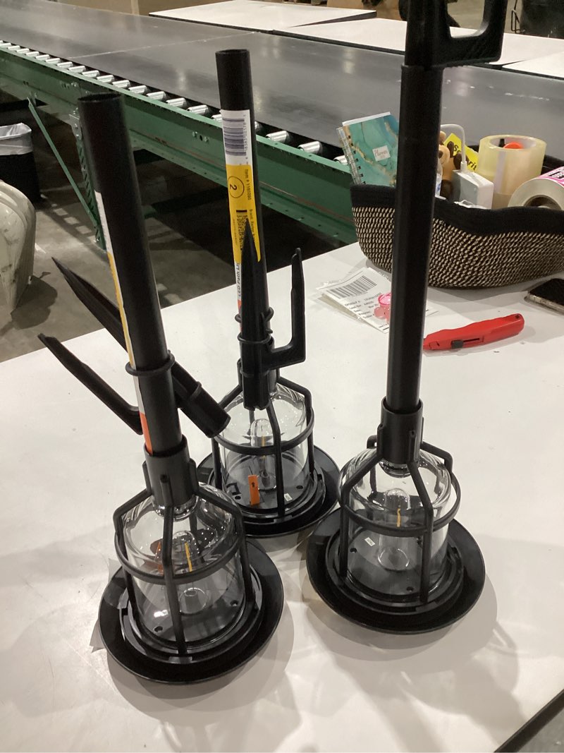 pack 3)harbor breeze path light 15 -lumens black solar led outdoor path light ( 3000-k )