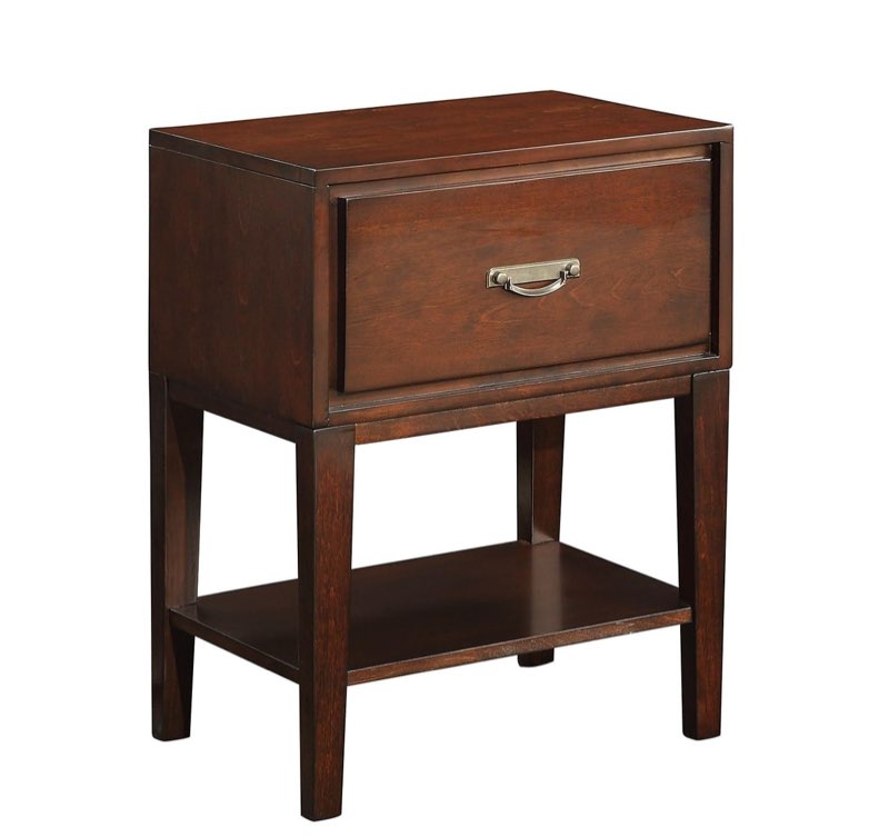 HomeBelle Rectangle Accent Table Nightstand, Espresso (78564A163W(3A))