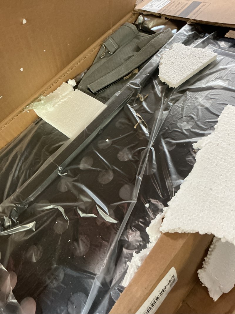 Condition photo showing Good Condition for decofy twin metal loft bed with desk, 6 storage cabinet, led light bunk bed frame twin size with charging station, no box spring needed, extra wide stair treads&safety ladder, hanging rod&guardrail black twin loft bed with desk