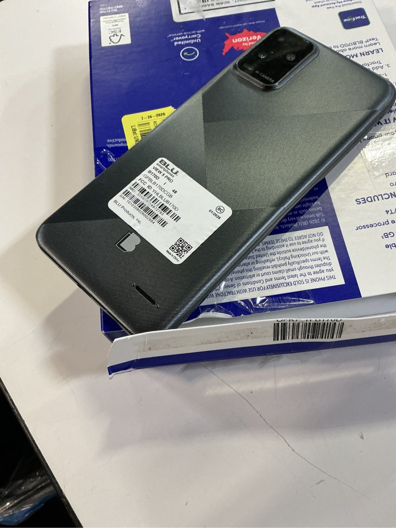 Condition photo showing As Is for tracfone prepaid blu view 5 pro 4g (64gb) cdma lte - gray *** working condition verified. no network or connectivity tests were performed. bidder be advised ***