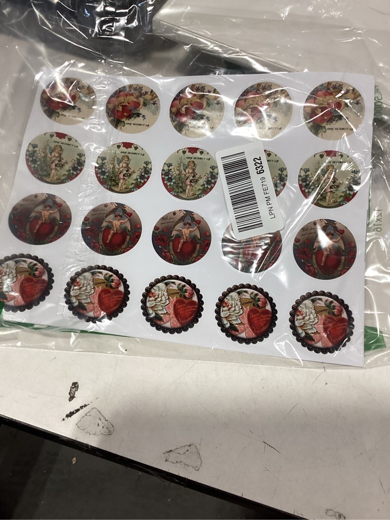 Condition photo showing Good Condition for 80 Vintage Valentine’s Day Stickers, Victorian Valentines Stickers Labels, Classic Cherub Valentine’s Day Gift Party Favor Decorations