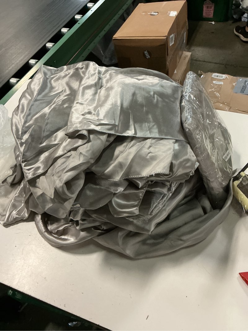 Condition photo showing Good Condition for 12 pack round tablecloth light grey tablecloths 120 inch,circle polyester table cloth,washable fabric stain and wrinkle resistant premium round table cover for wedding parties banquet reception dining light grey 12pack 120inch round