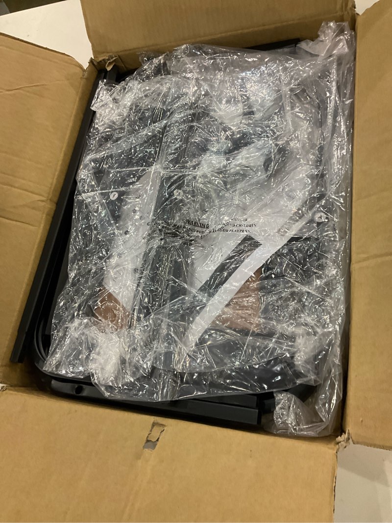 Condition photo showing New/Like New for 150L (40 Gal) Large Fashion Laundry Basket with Wheels, Leather Patchwork Rolling Hamper Carts, Sturdy Metal Frame, Removable Washable Bag, Tall Clothes Sorter for Bedroom, Laundry Room - Black Black 150L