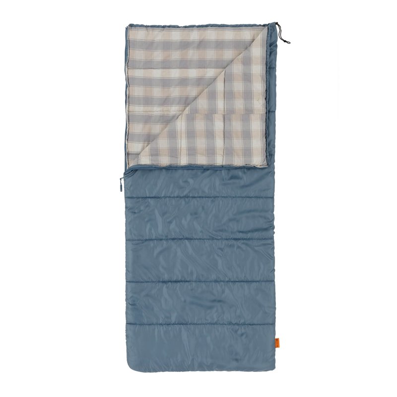 ozark trail 50f flannel lined rectangle adult sleeping bag - blue (75" x 33")