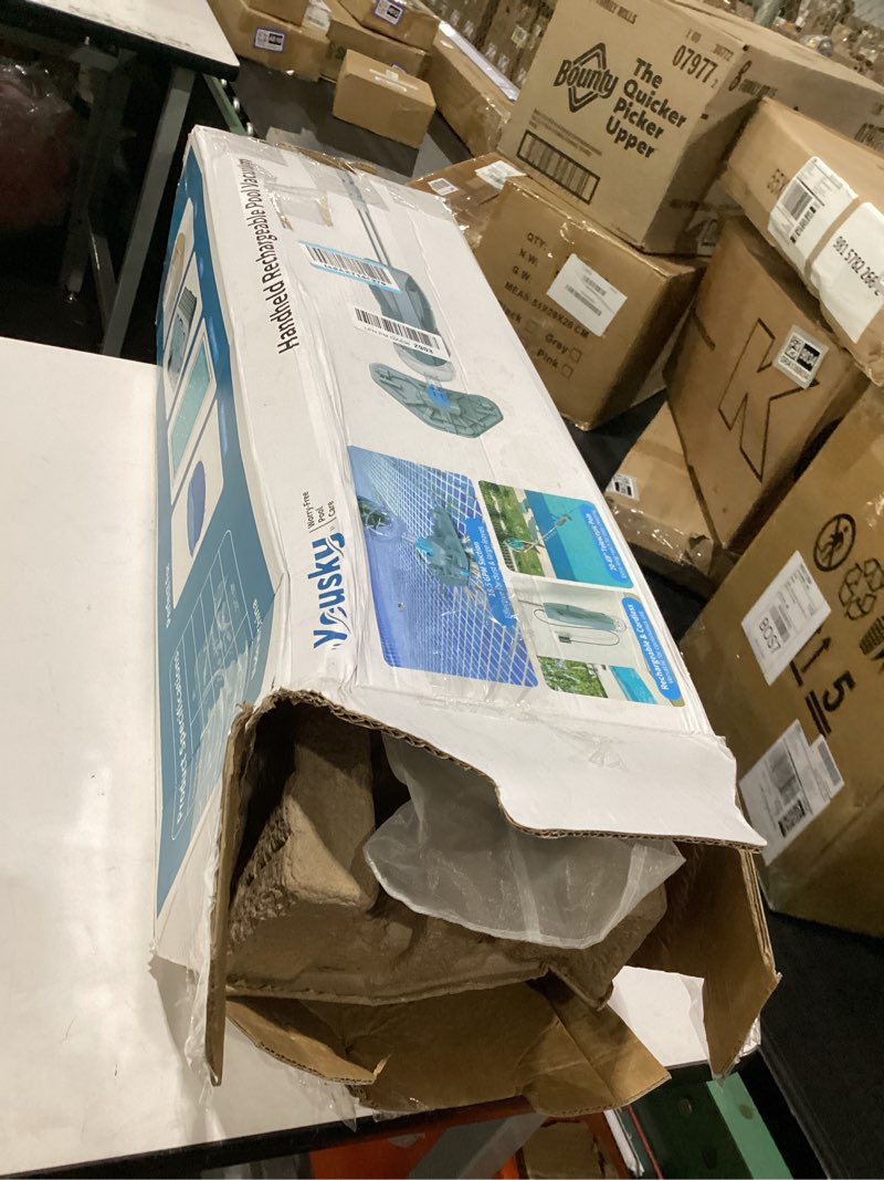 Condition photo showing Good Condition for cordless pool vacuum for above ground pool with telescopic pole, 18.5 gpm powerful suction, upgraded 60 mins runtime, rechargeable handheld pool cleaner with 2 brush heads for inground pools