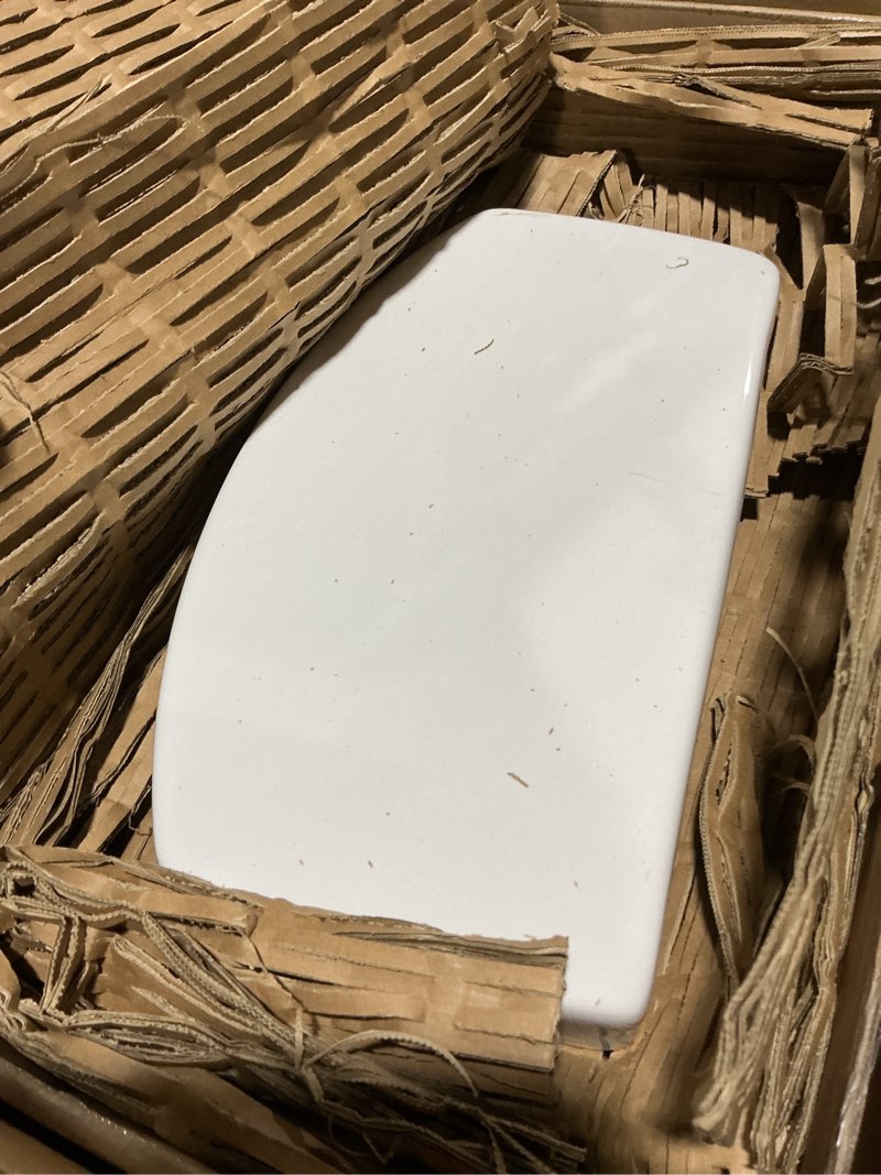 Condition photo showing As Is for american standard 735158-400.020 studio replacement toilet tank lid, white