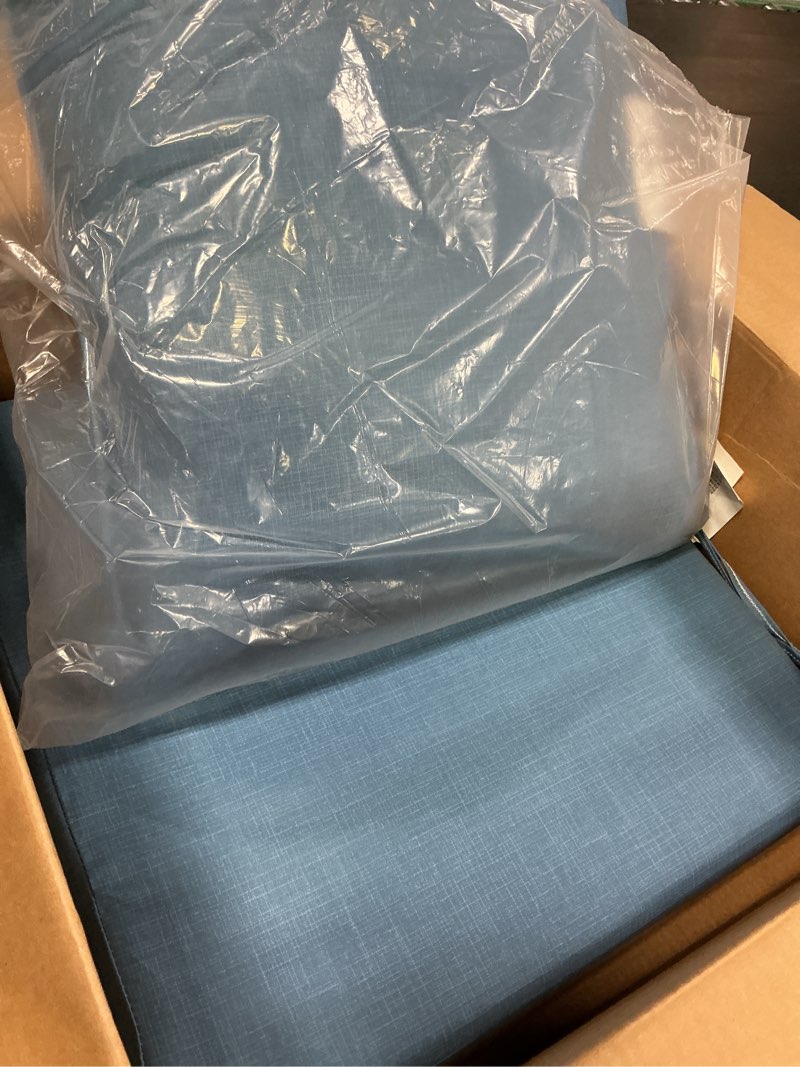 Condition photo showing Good Condition for arden outdoor deep seat cushion set, 22 in x 24 in, weather-proof, rain-proof, fade resistant patio cushion french blue texture