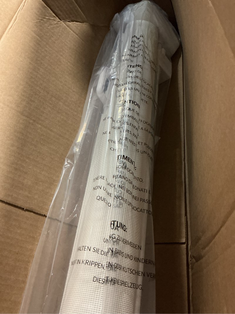 Condition photo showing Good Condition for 100" wide weatherproof outdoor retractable gate for dogs with no rust screws and rods, waterproof 8 ft extra long baby gates for large openings, scratch-resistant mesh retractable baby gates, white white 35" x 100"