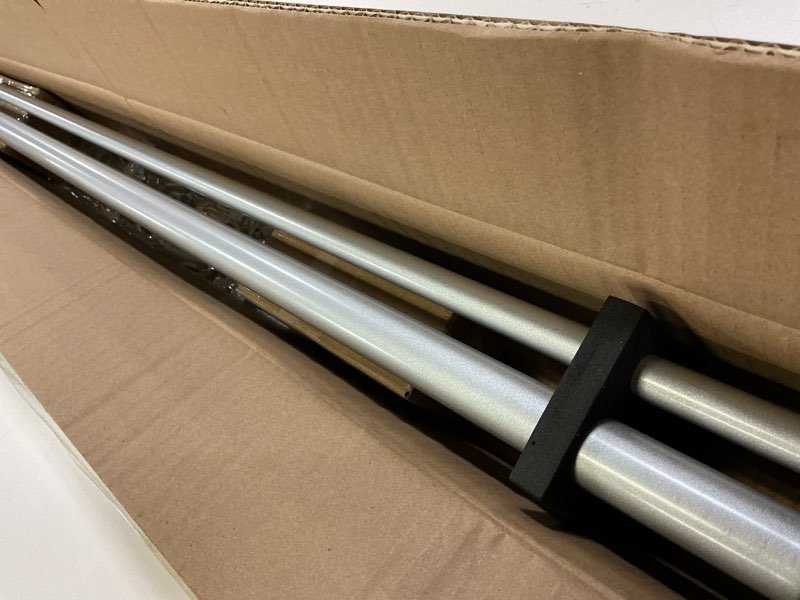 Condition photo showing Good Condition for double curtain rods for windows 36 to 72 inches, 1 inch front and 5/8 inch back heavy duty double curtain rod, double drapery rod with stacking tower translucent finials and aluminum bracket, silver silver 36-72"