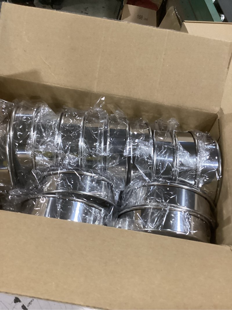Condition photo showing Good Condition for pingeui 30 pack 4 inches english muffin rings, stainless steel round crumpet rings,silver double rolled baking tart rings for dessert