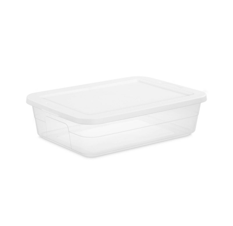 28qt Clear Under Bed Storage Box White - Room Essentials™: Portable, Lidded, Stackable Storage Container, Snap Closure ( 10 pc) 
