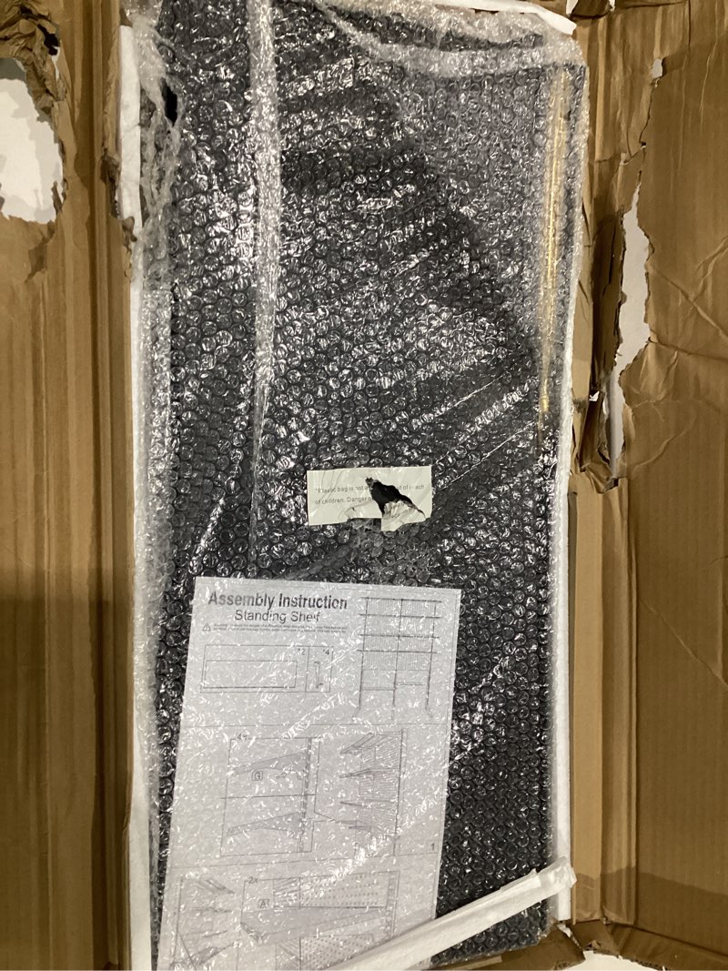 Condition photo showing As Is for JWX Shelf Suitable Pegboard Standing Shelf Unit