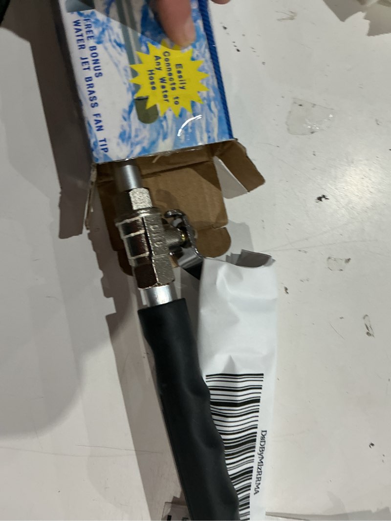 Condition photo showing As Is for upgraded jet nozzle for garden hose power washer wand hydro jet high pressure washer tools with 2 different nozzles and hose quick connectors black 18.0 inches