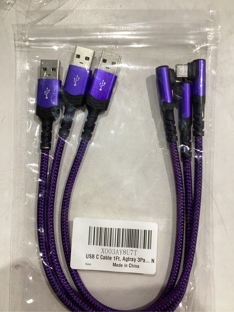Condition photo showing Good Condition for Item similar)))))))))).   1ft Right Angle USB C Cable Fast Charging, 3 Pack 90 Degree USB A to USB Type C Cord Short 3A Compatible with Samsung Galaxy Note 10 S9 S10 S20 S21 Google Pixel 4a 5g LG Stylo 6 5 V60 Angled 1FT USB A to C