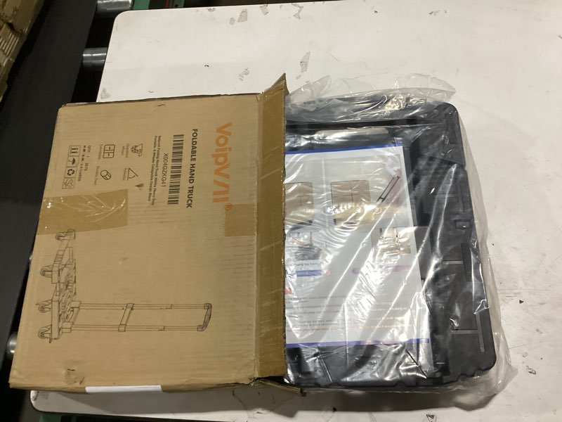 Condition photo showing Good Condition for voipvvii folding hand truck 500lbs, portable heavy duty dolly cart, 6 wheels collapsible luggage cart with 2 elastic ropes - compact trolley cart for easy moving - ideal hand cart for travel and more black 17