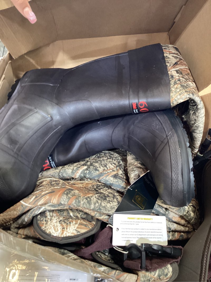 Condition photo showing Good Condition for trudave chest waders, 4.5mm waterproof neoprene hunting wader for men & women with 600g insulated boots real reed 11