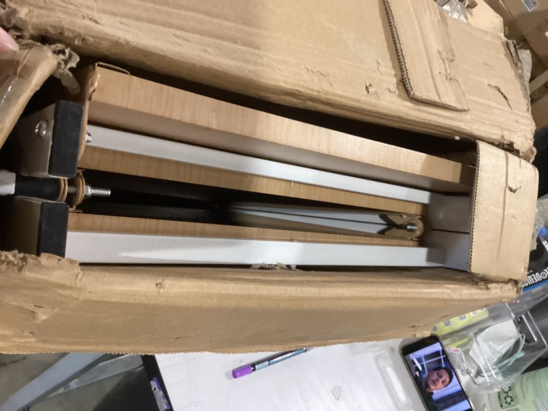 Condition photo showing Good Condition for 5-Tier Foldable Storage Shelves with Wheels, Folding Metal Shelf Unit, Folding Bookshelf no Assembly, Collapsible Shelves for Craft Shows for Kitchen, Bedroom, Living Room, Natural Natural 5 Tiers