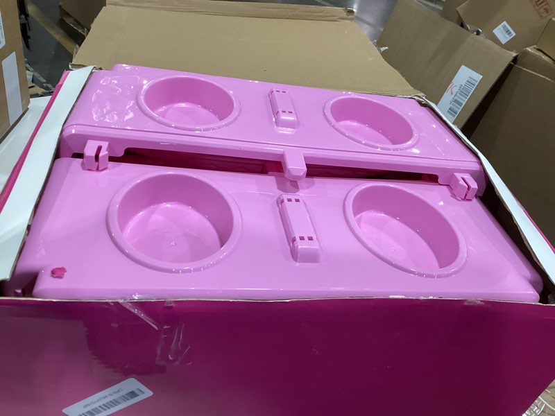 Condition photo showing As Is for Kids Play Kitchen Set, 2-in-1 Toddler Kitchen Playset with Sound & Light, Paly Sink with 60Pcs Play Food Toy and Kitchen Accessories, Kitchen Toys for Toddlers Kids Girls 3 4 5