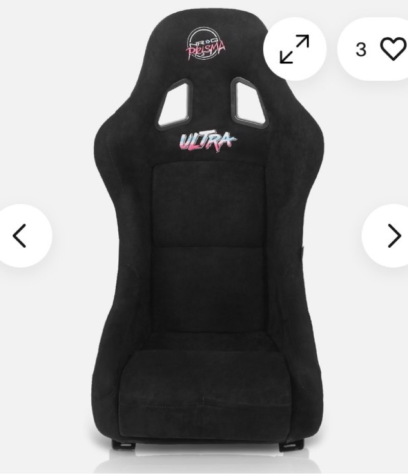 NRG Innovations FRP-303BK-ULTRA Prisma Ultra Fixed Back Bucket Racing Seat Black