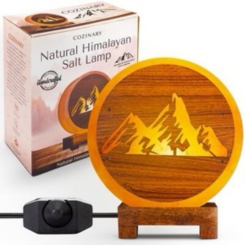 Pink Himalayan Salt Lamp with Dimmer &#8211; Handcrafted Miniature Mountain Desi