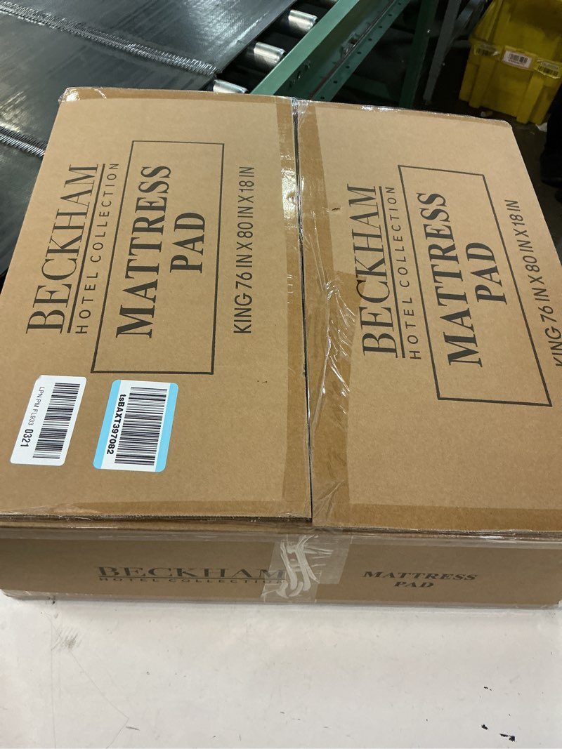 Condition photo showing New/Like New for beckham hotel collection king size mattress pad (extra padded) & protector hybrid - quilted pillow top mattress cover - thick, plush, fitted mattress topper for bed