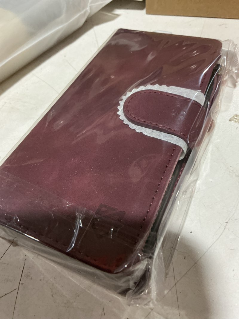 Condition photo showing New/Like New for for samsung galaxy s26-plus-wallet case: with rfid blocking card slots (6 cards) | soft pu leather magnetic snap zipper pocket | crossbody wrist strap protective phone cover - claret galaxy s26 plus?6.7‘’? claret