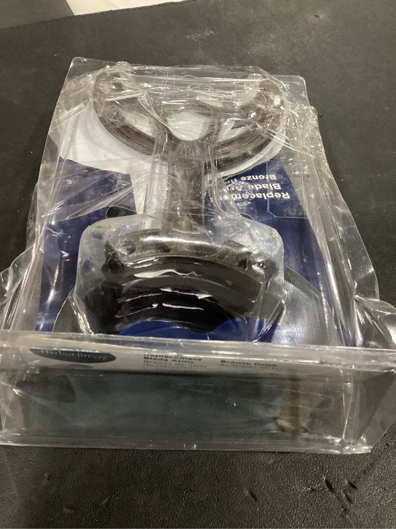 Condition photo showing As Is for harbor breeze universal 52-in bronze reversible ceiling fan blade arm