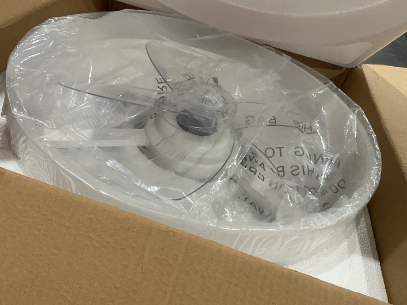 Condition photo showing Good Condition for volisun low profile ceiling fans with lights and remote, 20in fandelier ceiling fan flush mount, 3000k-6500k smart bladeless led fan light, white modern ceiling fans with lights for bedroom white 20 inch