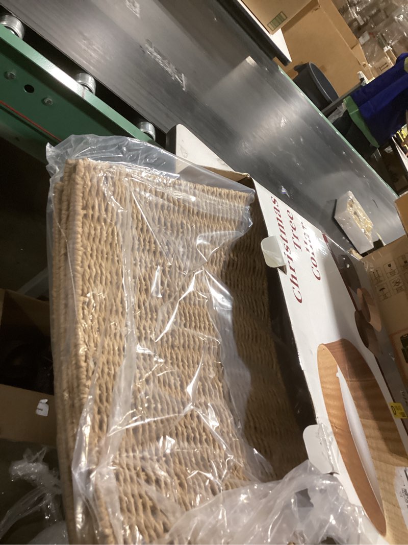 Condition photo showing Good Condition for 36in Extra Large Christmas Tree Collar - Wicker Woven Tree Collars for Artificial Trees - Large Rattan Rustic Farmhouse Basket for Tree Base Cover with Cord Cut-Out for 7.5ft 9ft 12ft Tree(Natural) 36in-woven-natural