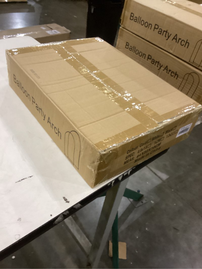 Condition photo showing New/Like New for 2 Pieces Gold Metal Wedding Arch Backdrop Stand(7.2FT 6FT) Balloon Arch Stand for for Party Wedding Baby Shower Graduations Holiday Ceremony-Ideal for Balloons Flowers Garden Decor