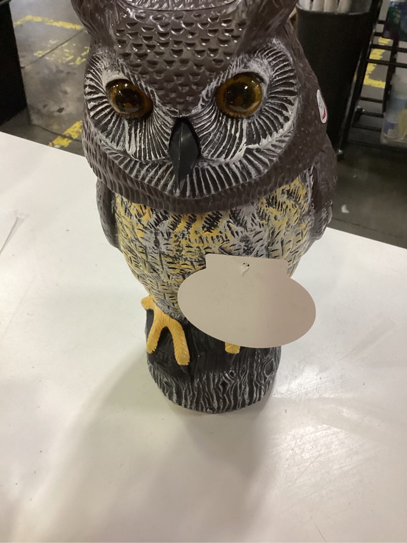 Condition photo showing Good Condition for owlsome solar owl with glowing eyes, rotating head, hoot sound, motion detector and silent mode, plastic owl garden sculpture, garden decoration