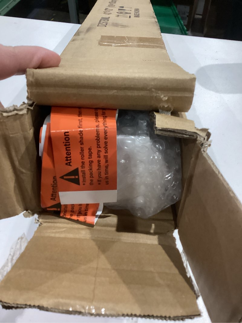 Condition photo showing As Is for Kokorona Zebra Blinds Roller Shades Cordless Window Blinds with Valance Cover, Day and Night Sheer Shades Dual Layer Fabric for Light Control Light Filtering Privacy, White, 43" W X 72" H 43"W x 72"H White