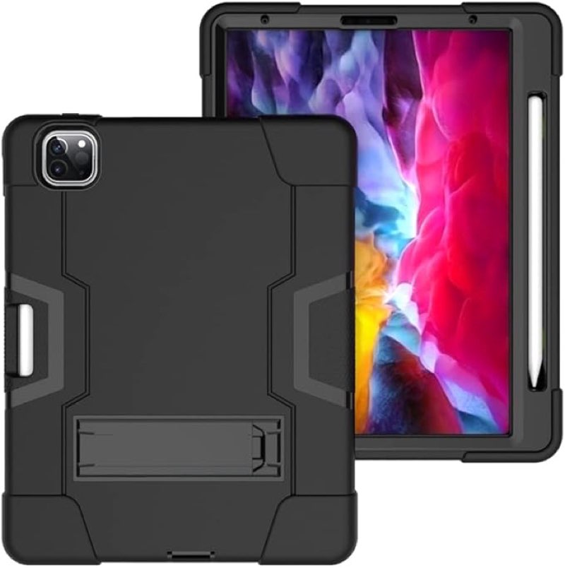 Similar to for iPad Pro 12.9-Inch (2020/2018 Model) Shockproof Case, Heavy Duty Full Body Rugged Stand Back Cover for iPad Pro 12.9\" 2020 4th & 2018 3rd Gen Tablet,Black