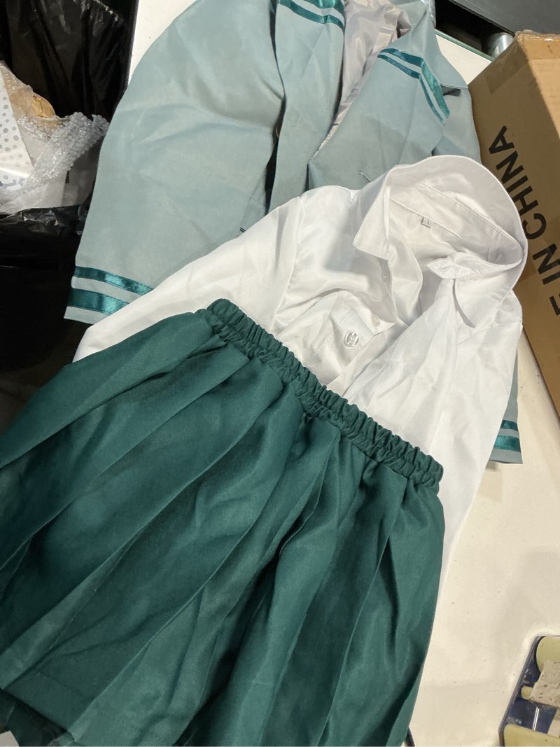 Condition photo showing As Is for (size l)kids cosplay costume outfit school uniform dress girls large green