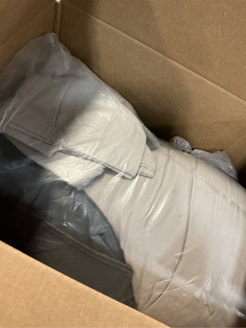 Condition photo showing As Is for Litanika Queen Comforter Set, 3 Pieces Lightweight Solid Bedding Comforters Set, Fluffy Down Alternative Bed Set, Deep Linen Queen Deep Linen