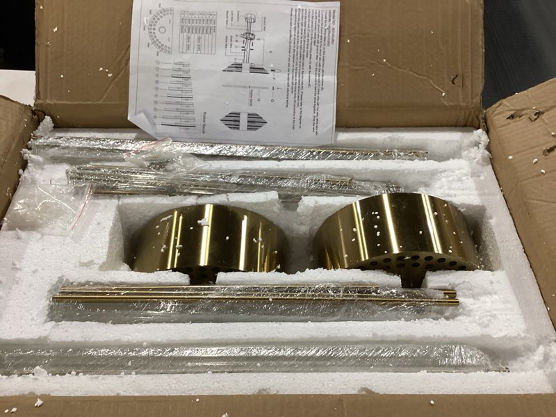 Condition photo showing New/Like New for Modern Gold Wall Sconces Set of Two Crystal Sconces Wall Lighting 2-Light Brass Glass Wall Light Fixtures for Bedroom Living Room Bathroom Vanity Mirror Light Fixtures Brass Gold