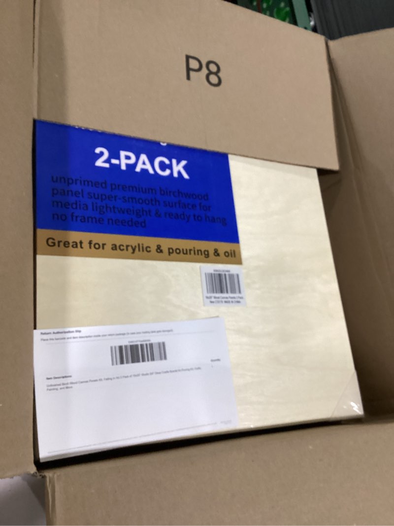 Condition photo showing Good Condition for unfinished birch wood canvas panels kit, falling in art 2 pack of 16x20’’ studio 3/4’’ deep cradle boards for pouring art, crafts, painting, and more 16*20 2-pack