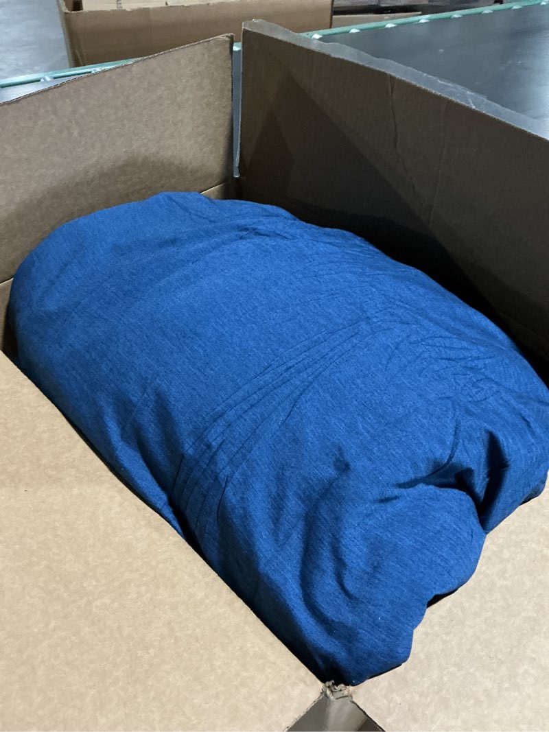 Condition photo showing As Is for Bare Home Duvet Insert Comforter - Queen Size - Goose Down Alternative - Ultra-Soft - Premium 1800 Series - All Season Warmth - Bedding Comforter (Queen, Dark Blue) Queen 04 - Dark Blue