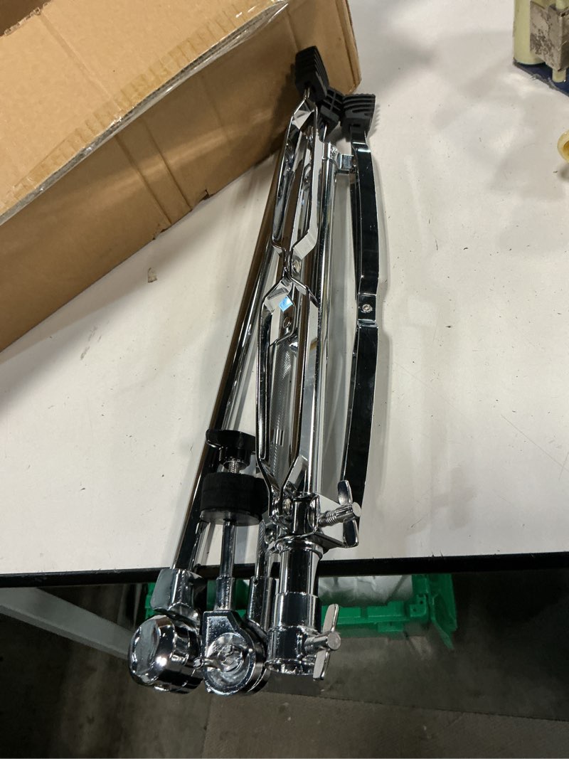 Condition photo showing Good Condition for 2 pack straight cymbal stand + 2 pack boom cymbal stand combo set, adjustable drum hardware percussion mount holder gear set for mounting crash, ride, splash cymbal, double braced legs (4 pack)